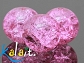 Sznur crackle kule różowe 0,4cm 100szt.-KS579