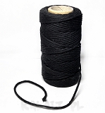 Sznurek jubilerski bawełna 2mm - czarny 3 metry