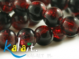 Crackle kule czerwono-czarne 1,4cm 6szt.-KS020