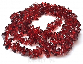 Sieczka szklana czerwień ciemna sznur 42cm-KS356