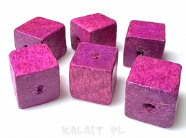 Koraliki drewniane - kostki - 1,4x1,4cm - 6szt. - D74