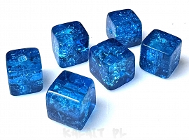 Crackle kostki niebieskie 0,8cm 10szt.-KS222