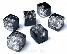 Crackle kostki czarno-białe 0,6cm 20szt.-KS206