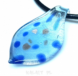 Szkło weneckie - wisior liść 6cm - SW465