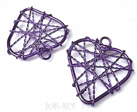 Ozdoba pleciona zawieszka serce 3,3cm-CH491