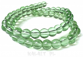 Sznur kule szklane 0,8cm zielone pastelowe 42szt. - KS689-H