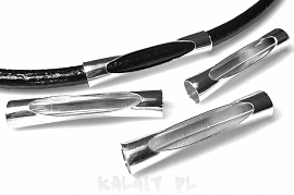 Rurki na rzemień z otworem łuki 2,8cm 10szt.-CH340