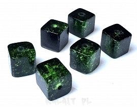 Crackle kostki zielono-czarne  1cm 8szt.-KS60
