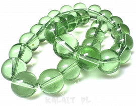Sznur kule szklane 1,2cm zielone pastelowe 25szt. - KS701-H