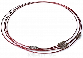 Obroża choker czerwona 46cm - OB08