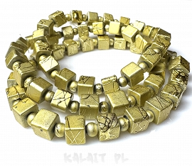 SPECTRA krótki sznur kostki złote jasne  0,8 cm KS624