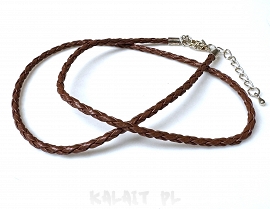 Podstawa naszyjnika - rzemień pleciony - brązowy