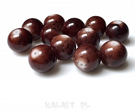Marmur imitacja brązowy kule 1,2cm 6szt MI22