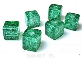 Crackle kostki zielone 1cm 8szt.-KS232
