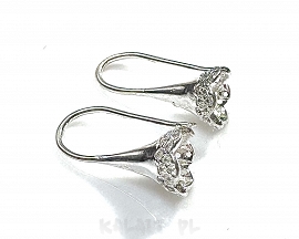 Bigle otwarte do wklejania jasne srebro 2,4cm para-CH650 