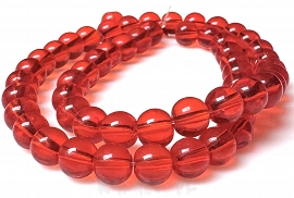 Sznur kule szklane 0,4cm czerwone 80szt. - KS362-H 