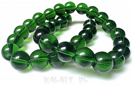 Sznur kule szklane 1cm zielone butelkowe 33szt. - KS388-H