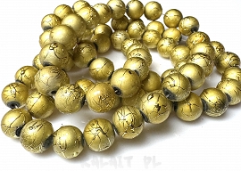Sznur spectra kule 1cm 83szt. złote - KS542