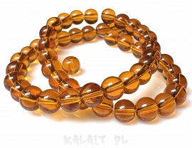 Sznur kule szklane 0,6cm miodowe 50szt. - KS370-H