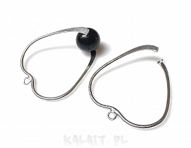 Baza kolczyka zawieszka serce 3,4x3,7cm para-CH554