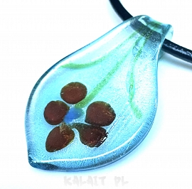 Szkło weneckie - wisior liść 6cm - SW73