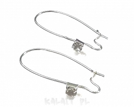 Bigle zamknięte z cyrkonią 2,5cm 2szt.-CH542