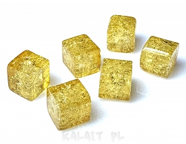 Crackle kostki żółte 0,6cm 20szt.-KS30 