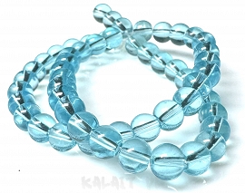 Sznur kule szklane 0,4cm błękitne 80szt. - KS678-H