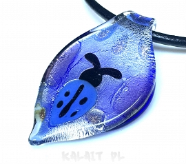 Szkło weneckie - wisior liść 6cm - SW78