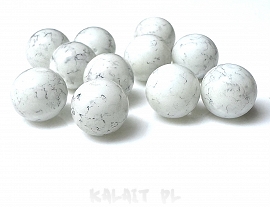 Marmur imitacja biały kule 1,2cm 6szt MI19