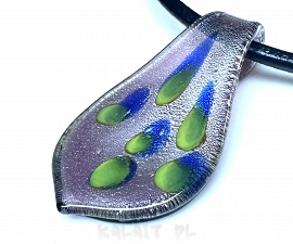 Szkło weneckie - wisior liść 6cm - SW469