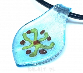 Szkło weneckie - wisior liść 6cm - SW471