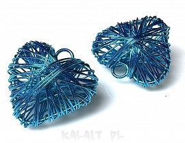Ozdoba pleciona zawieszka serce 2,8cm-CH452