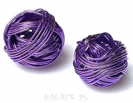 Kula pleciona fioletowa 1,7cm 1szt.-CH433
