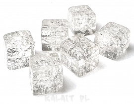 Crackle kostki białe 0,6cm 20szt.-KS116 