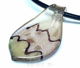 Szkło weneckie - wisior liść 6cm - SW466