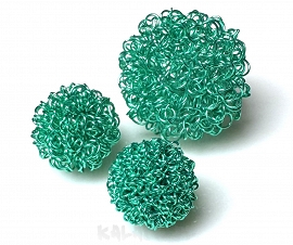 Kula pleciona ziel. 2,0cm 1szt.-CH457