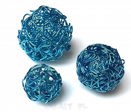 Kula pleciona niebieska 3,0cm 1szt.-CH446