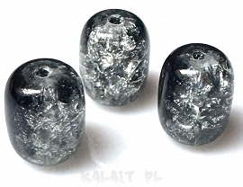 Crackle beczki biało-czarne 1,6cm 4szt.- KS45 