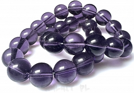 Sznur kule szklane 1cm fioletowe 33szt. - KS693-H