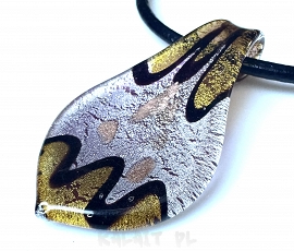 Szkło weneckie - wisior liść 6cm - SW35