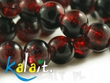 Crackle kule czerwono-czarne 1,4cm 6szt.-KS020