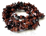 45cm Jaspis Mahoniowy sieczka sznur -K104-HN 