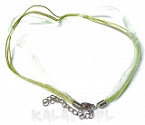 Naszyjnik wstążka i sznurek zielony - 52cm - W12