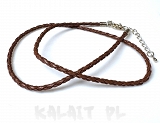 Podstawa naszyjnika - rzemień pleciony - brązowy