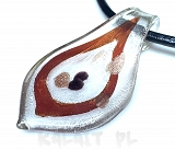 Szkło weneckie - wisior liść 6cm - SW474