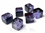 Crackle kostki fiołkowo-czarne 0,8cm 10szt.-KS106