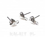 Sztyfty ozdobne serduszka jasne srebro 1cm 10szt.-CH371