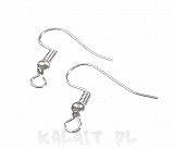 Bigle otwarte z kulką i sprężynką jasne srebro 2cm 10szt.-CH045