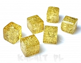 Crackle kostki żółte 0,8cm 10szt.-KS87 